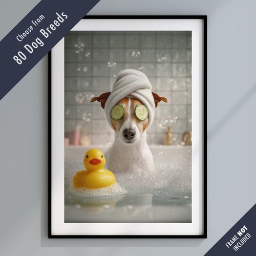 Funny dog bath print - dog, –