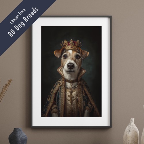 Royal dog portrait - portrait, print