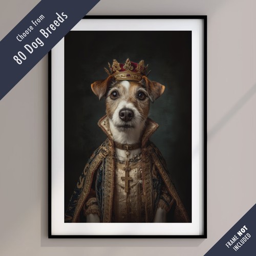 Royal dog portrait print - dog,