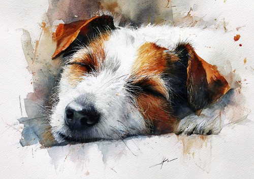 Sleeping jack russell - sleeping,