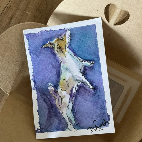 Watercolor aceo painting jack - watercolor,