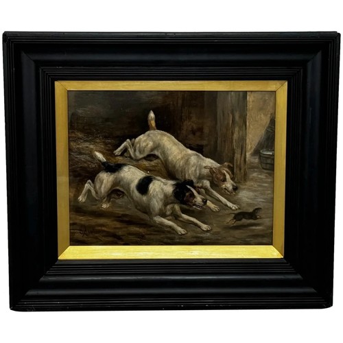 Victorian hunting oil painting - victorian,