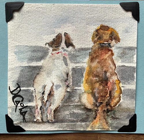 Painting jack russell golden - jack,