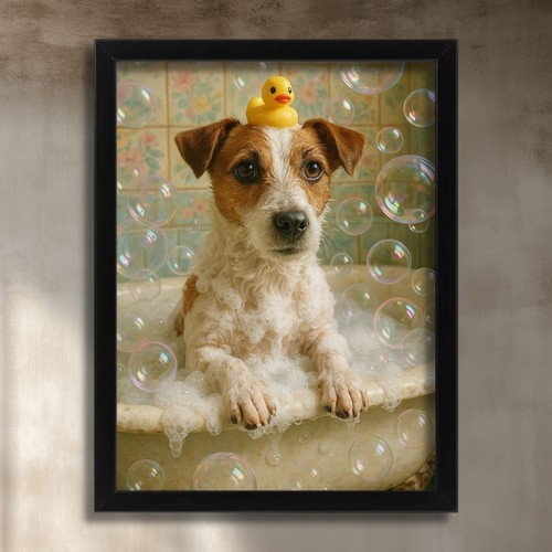 Jack russell bathroom wall art - russell,